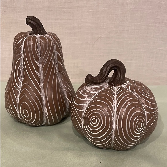 Other - Brown Ceramic Pumpkin and Gourd Decor new without tags